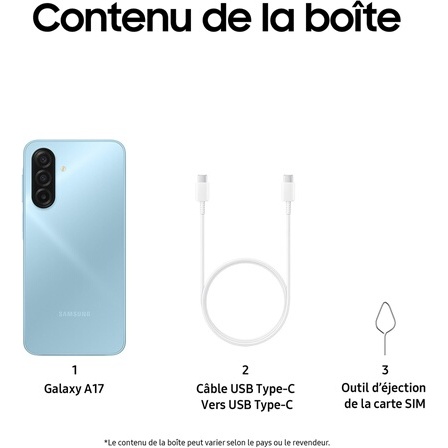 Smartphone Samsung Galaxy A17 Bleu Clair 128 Go
