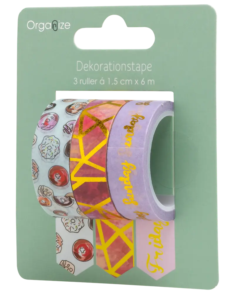 Dekorationstape 3-pak - Assorteret design