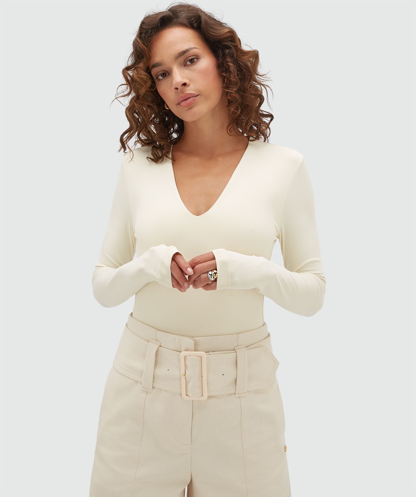 JV-WYREN slim fit body - cloud white
