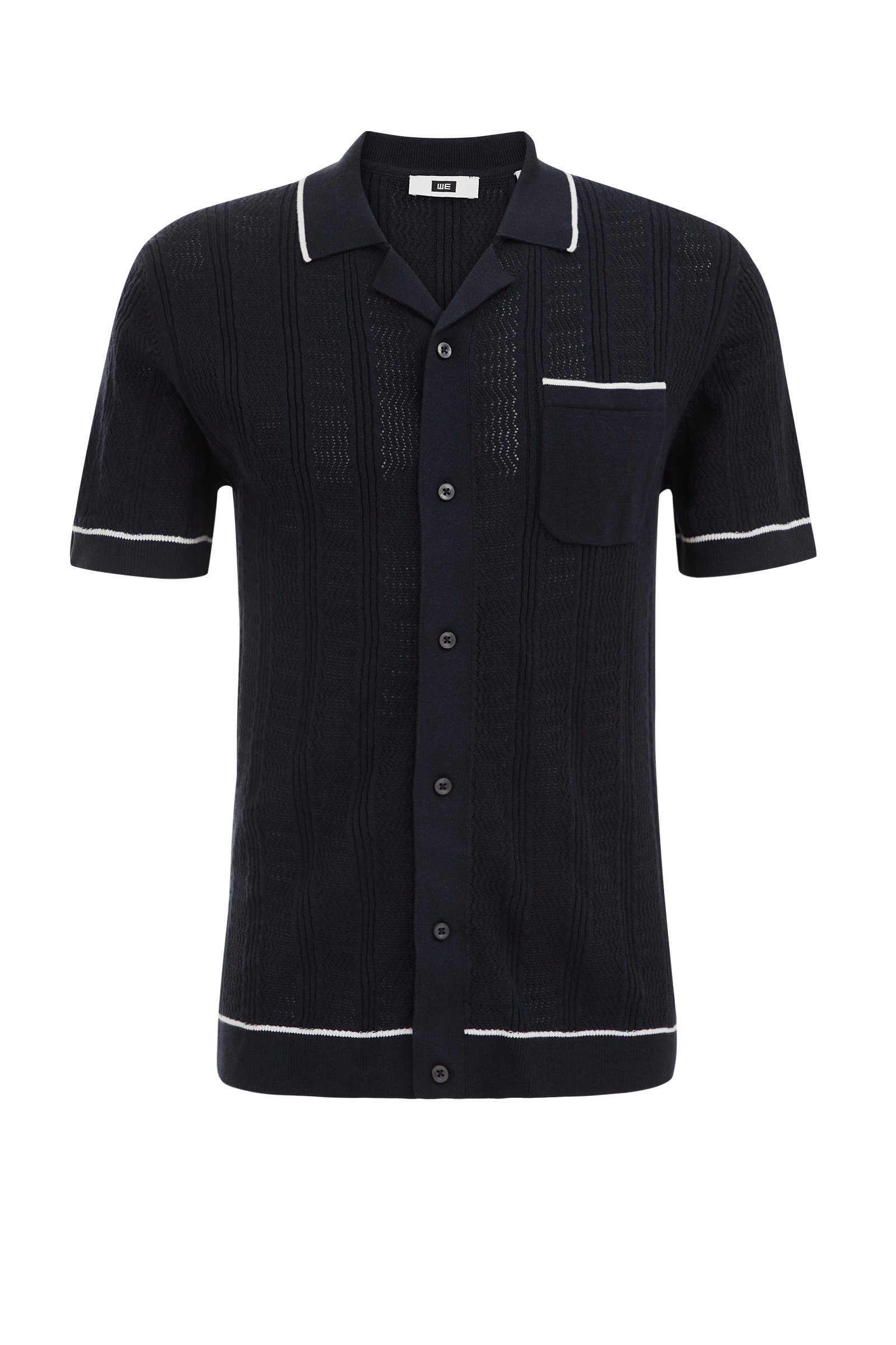 fijngebreide polo WE Fashion Donkerblauw
