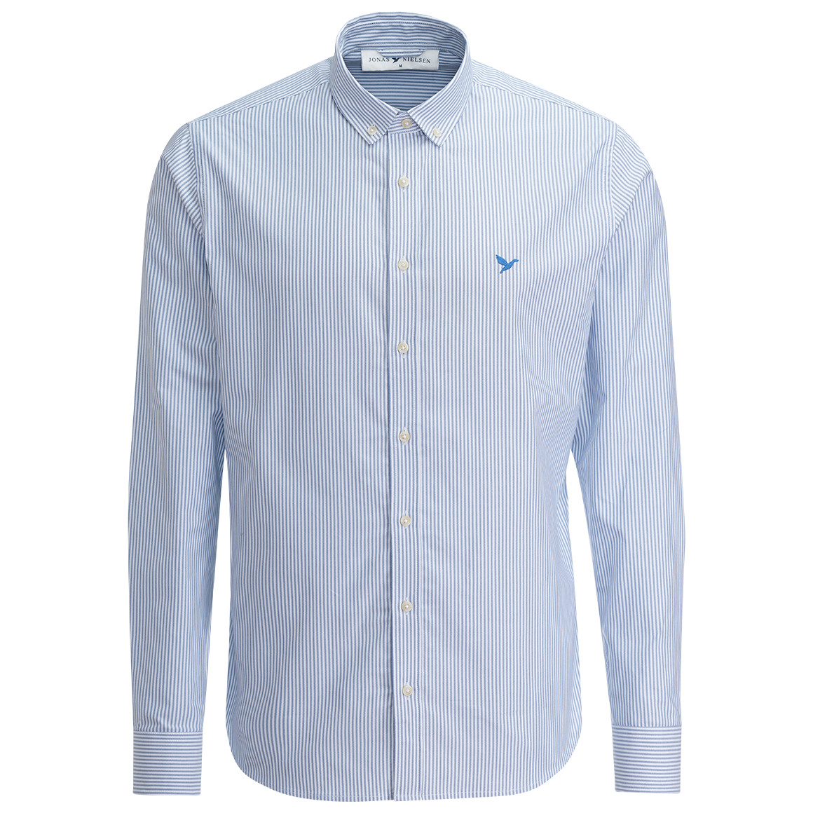 Jonas Nielsen Herren Hemd mit Button-down-Kragen blau / weiss
