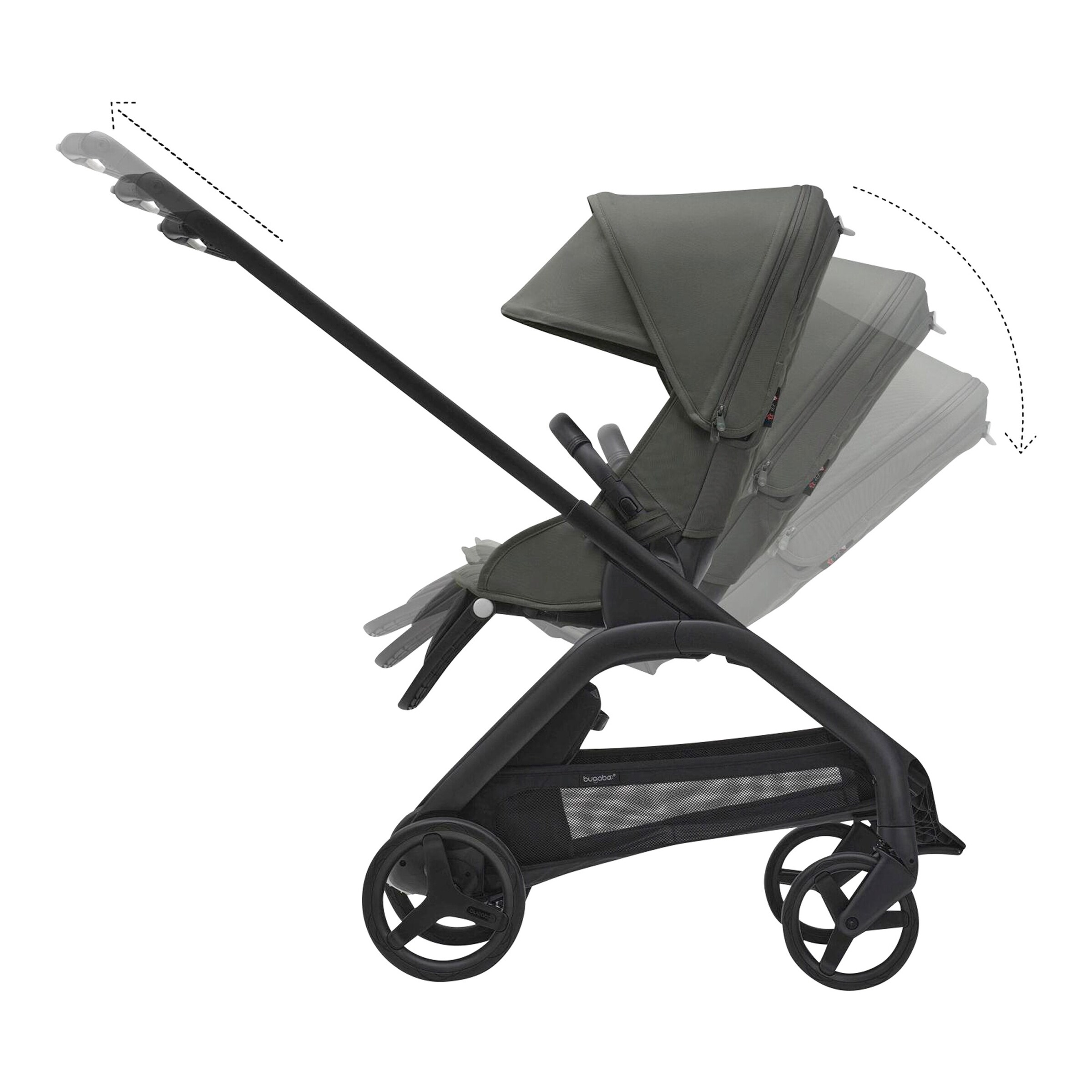 Bugaboo - DRAGONFLY Kinderwagen black / forest green - forest green