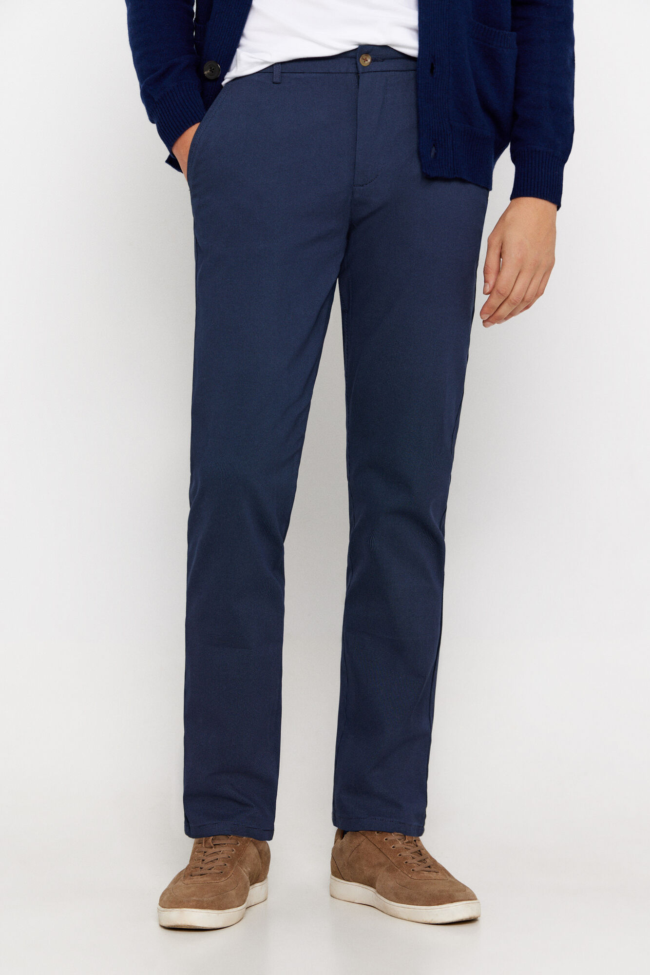 Calça chino estampada de corte regular