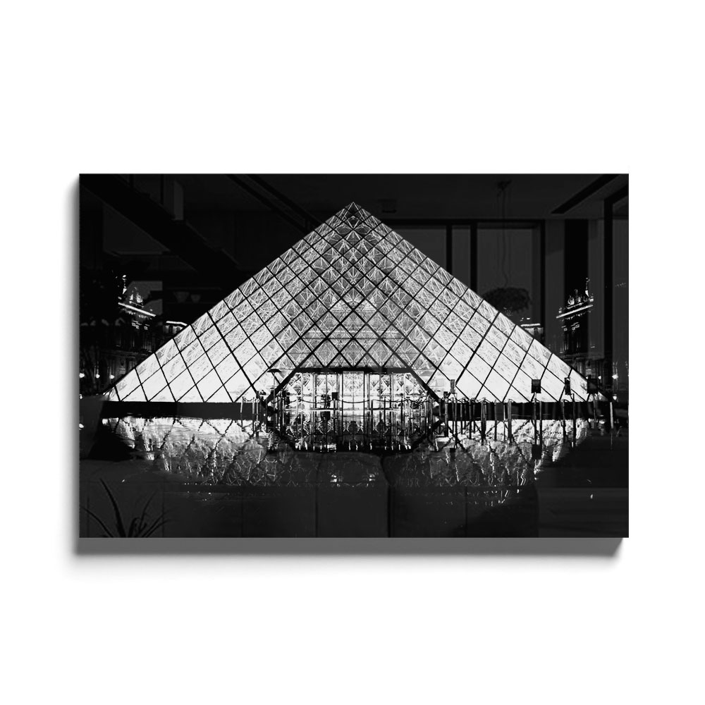 Walljar acrylglas schilderij - Louvre Frontview Acrylglas schilderij - 70 x 100 cm