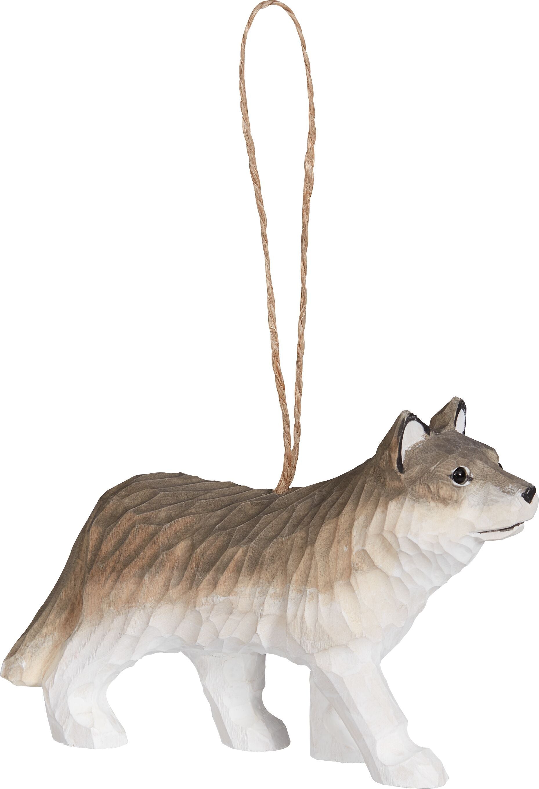 WOLF Holzfigur - Grau / B: 3.0 cm x T: 12.0 cm x H: 7.5 cm