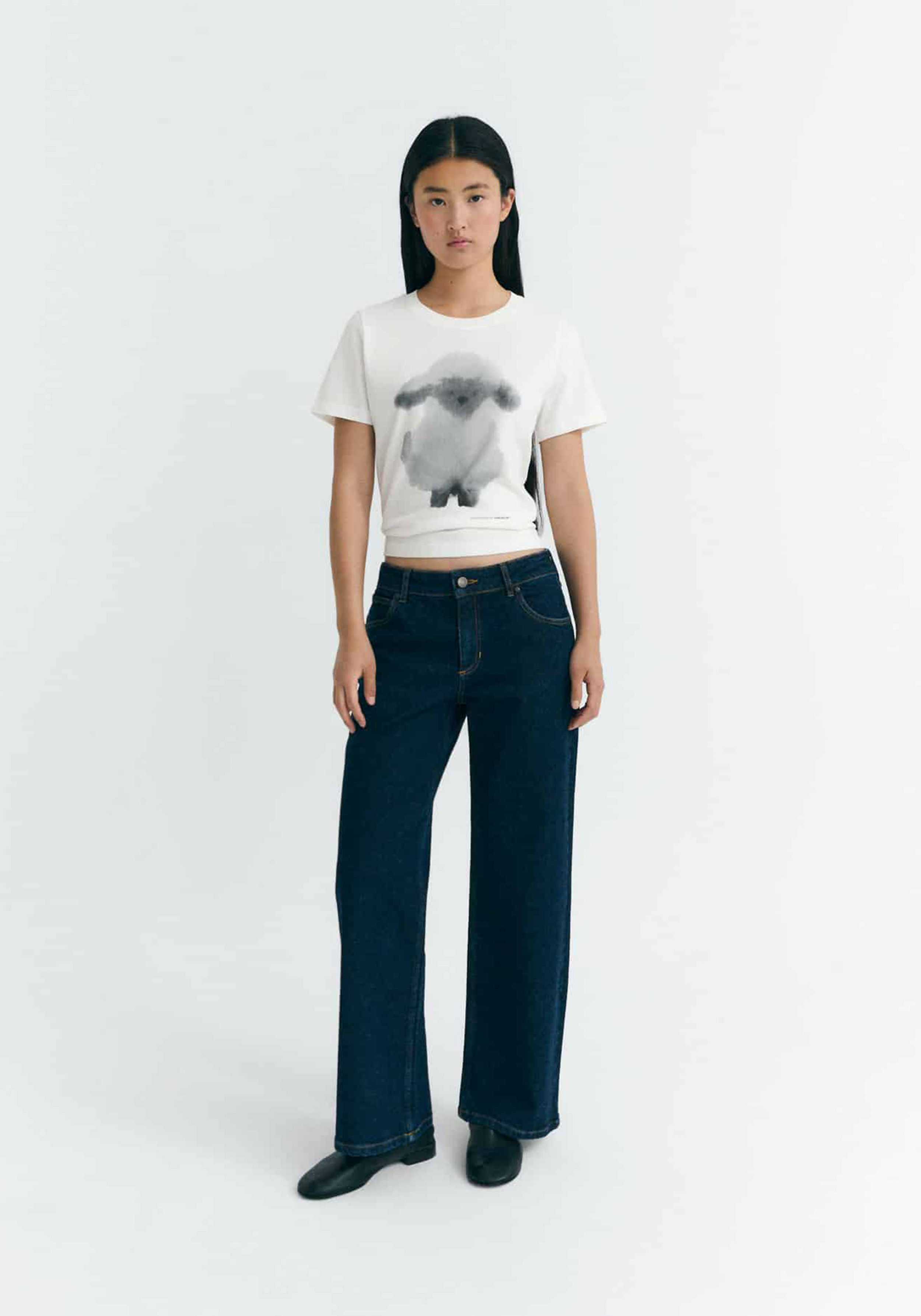 Thinking Mu T-Shirt Ida Cloud Sheep White