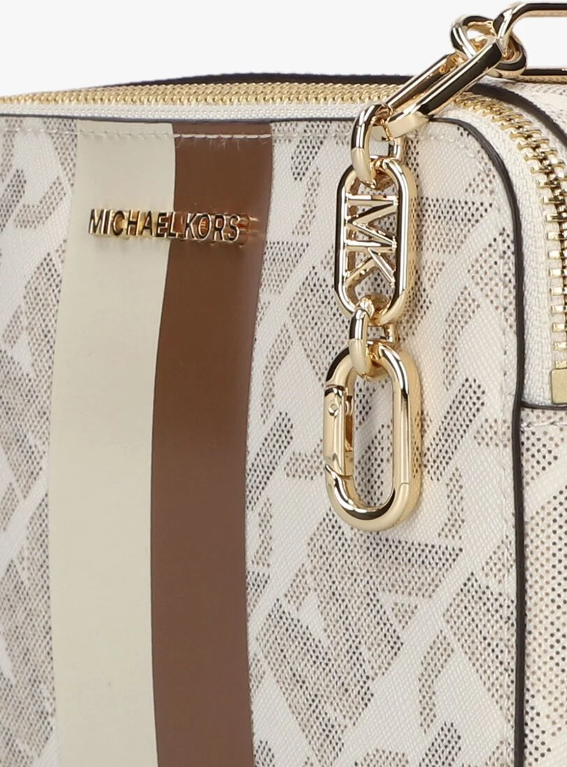 MICHAEL KORS beige michael kors handtas sm dbl zp camra chn xbody