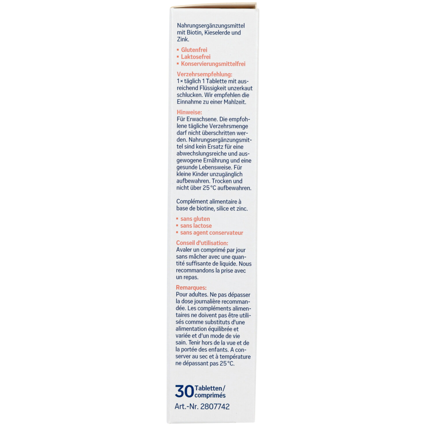 Tetesept Biotin 1000 Kieselerde 30 Stück