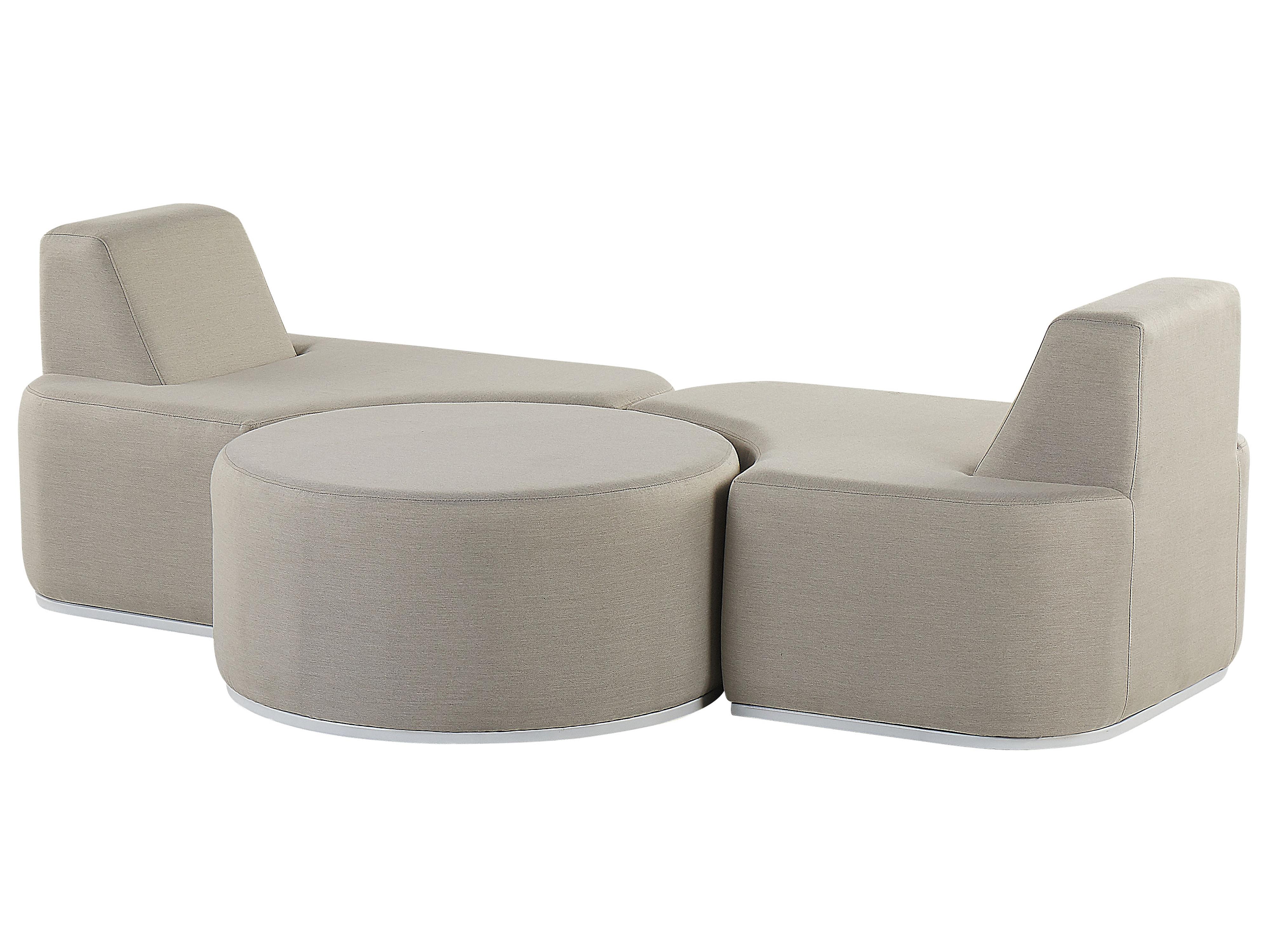 Loungeset met tafel 2-zits FABRO modulair Lichtgrijs