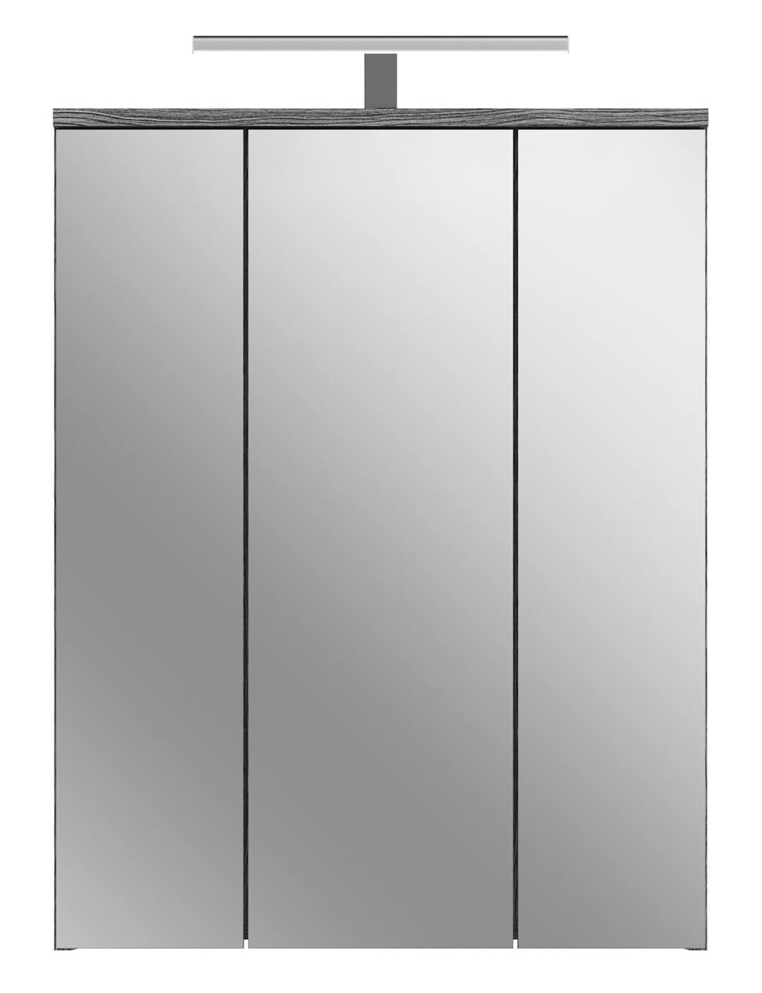 Spiegelschrank inklusive Beleuchtung Blake Rauchsilber / Spiegelfront 60x77x21 cm