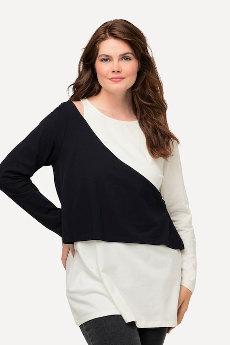 Shirt, Cut-Out, Rundhals, Langarm, Biobaumwolle