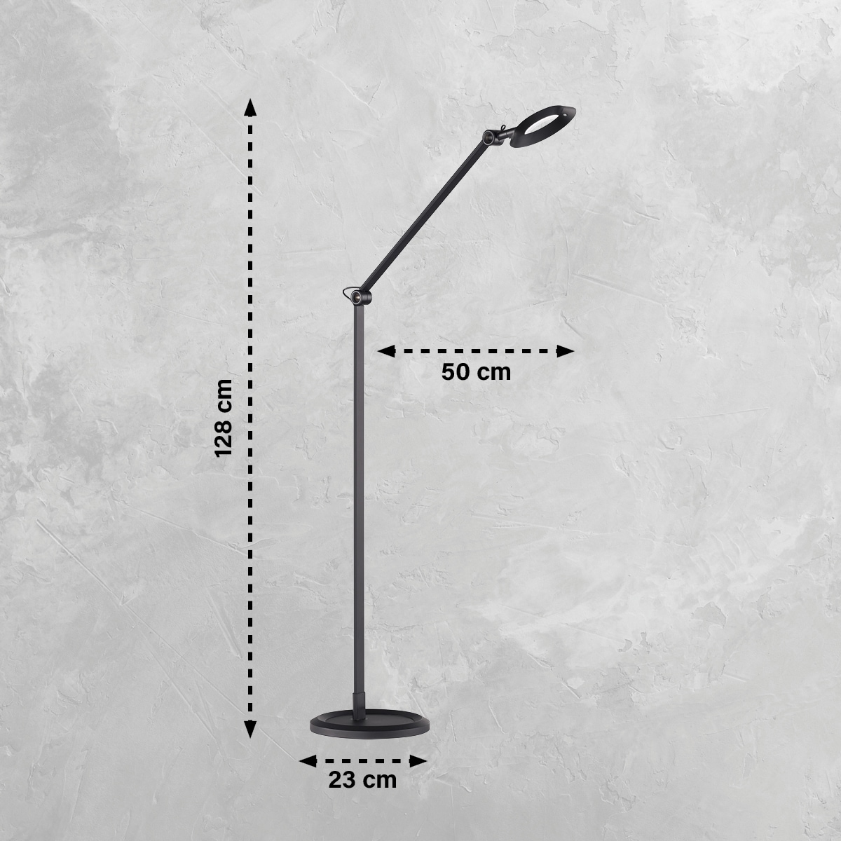easy! by FHL LED Stehlampe Office schwarz 23x50cm H128cm