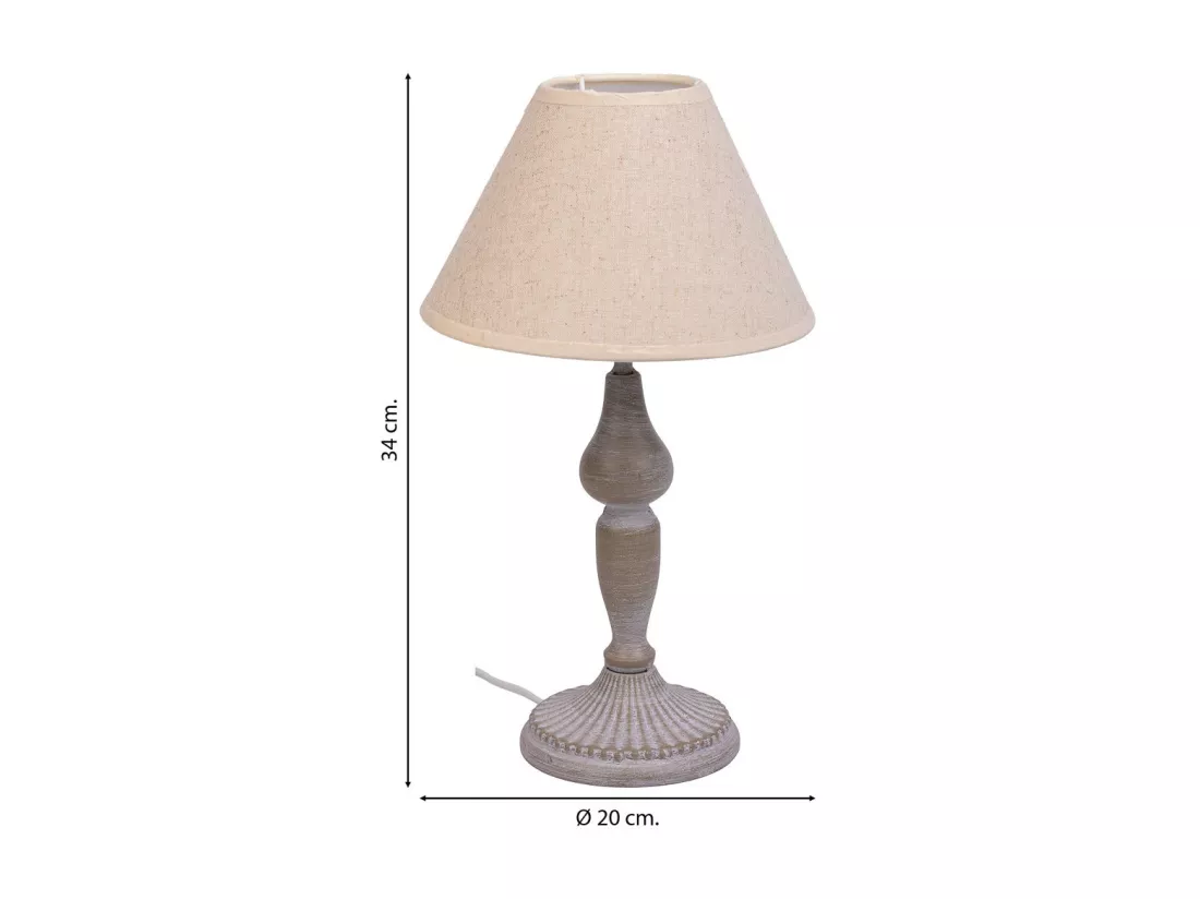Lampe de table en métal gris 20x20x34h
