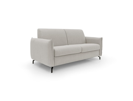 DIVANI.STORE - Canapé lit scarlet en tissu imperméable creme 3 places