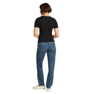Tee-shirt à manches courtes femme Woven Label Rib Fitted CALVIN KLEIN