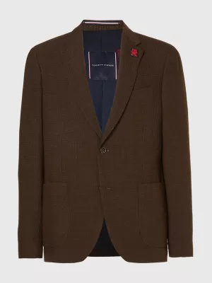 Blazer estruturado em seersucker