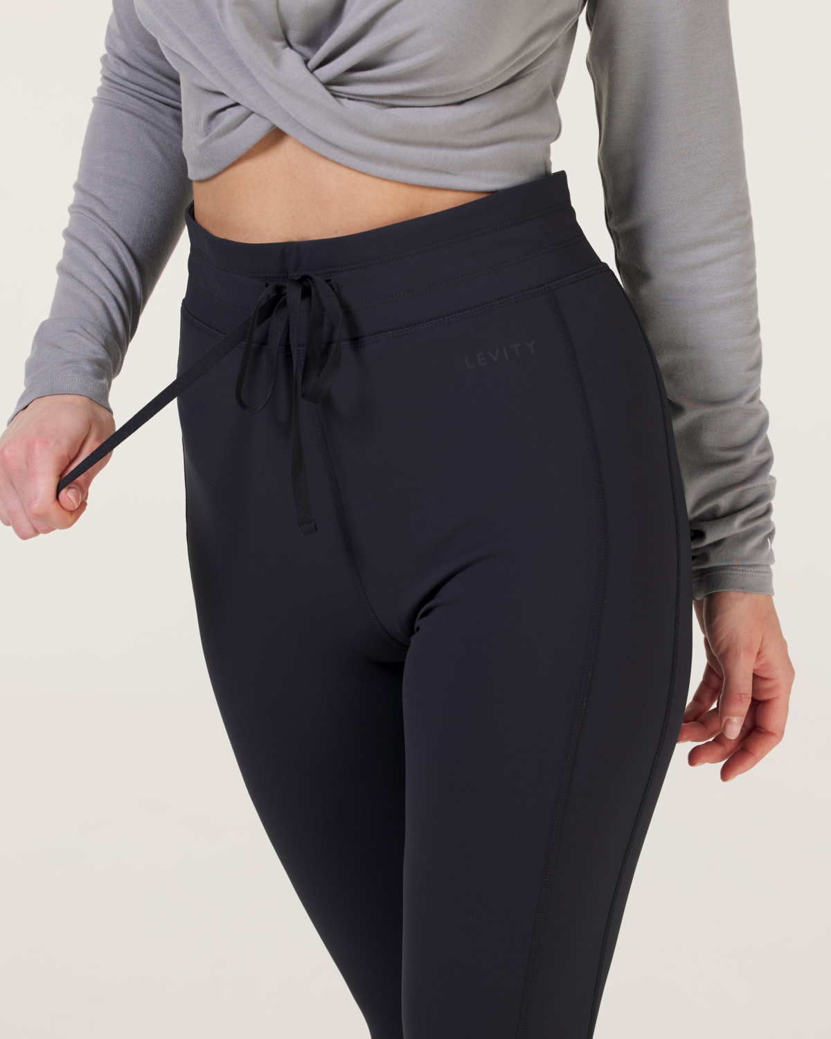 LEVITY Studio Drawstring Tights Black