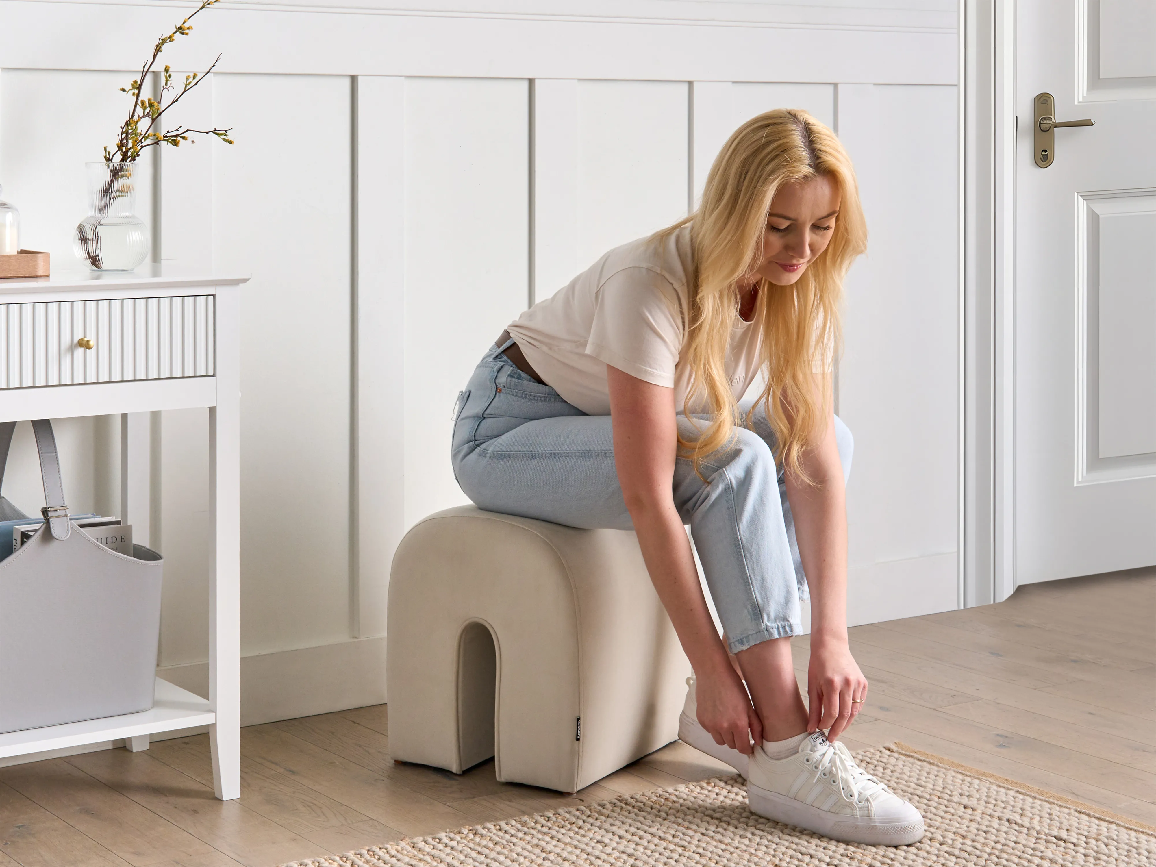 Poef MODOC Fluweel Beige
