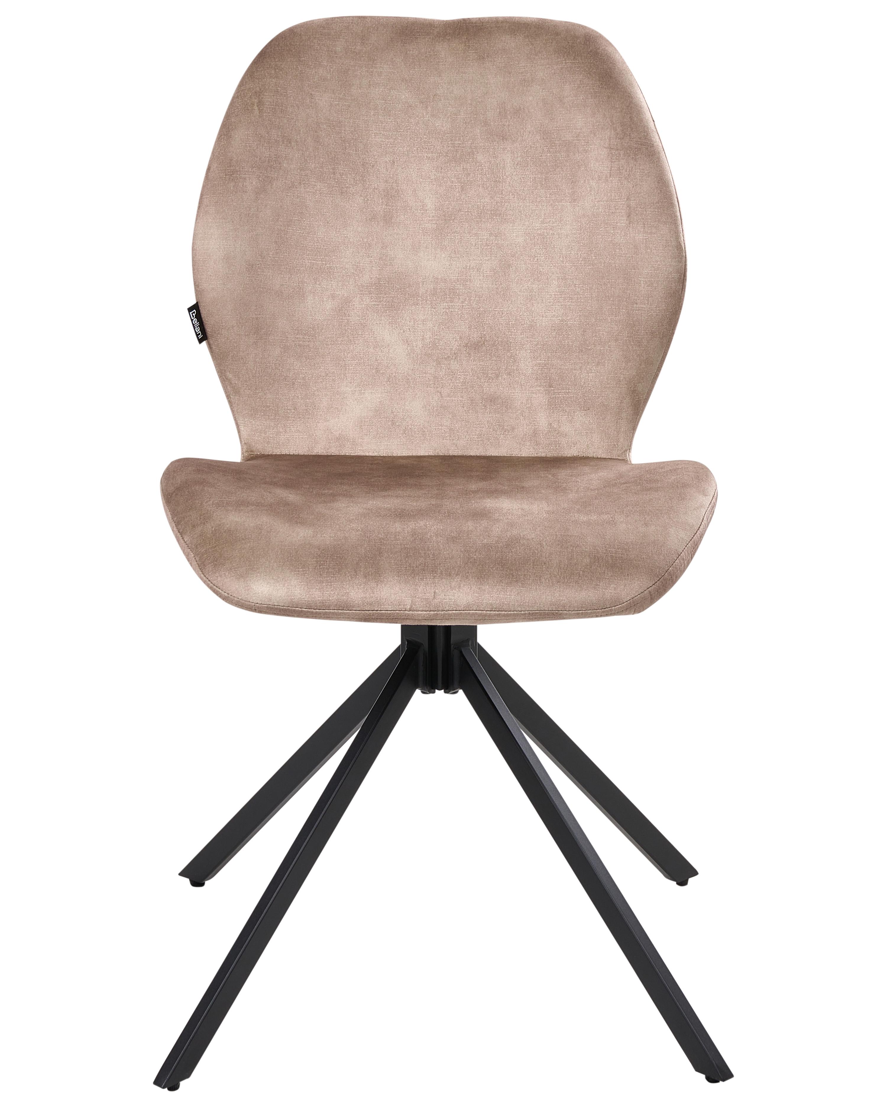 Set van 4 eetkamerstoelen draaibaar MORRISON Fluweel Beige