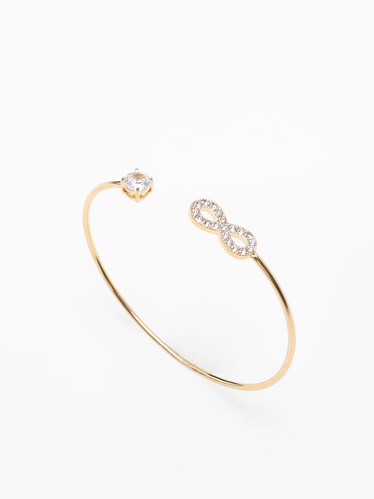 Bracelet jonc fin à strass- Doré