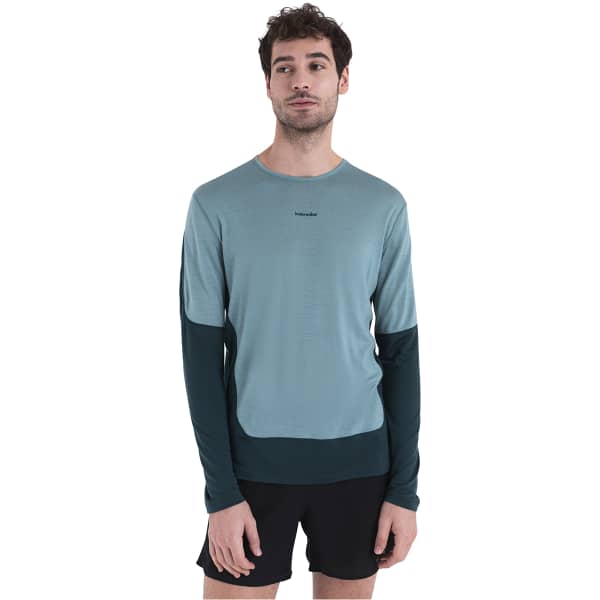 T-shirt randonnée ICEBREAKER M MERINO 125 ZONEKNIT ENERGY WIND LS TEE FATHOM GREEN/CLOUD RAY/CB