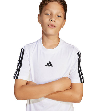 adidas Performance T-Shirt - J 3S 160 - Weiß/Schwarz m. Logo