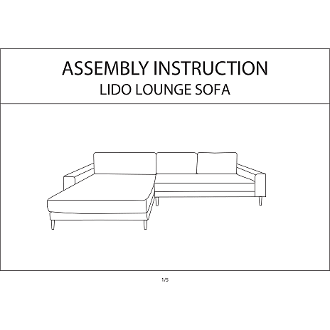 Lido sofa med højrevendt chaiselong - lysegrå