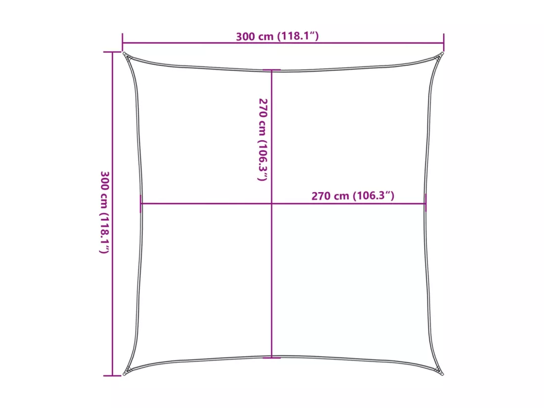 Voile d'ombrage 160 g/m² Jaune 3x3 m PEHD