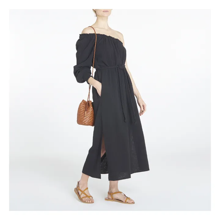 Xirena Robe Aveline Gaze de Coton | Noir