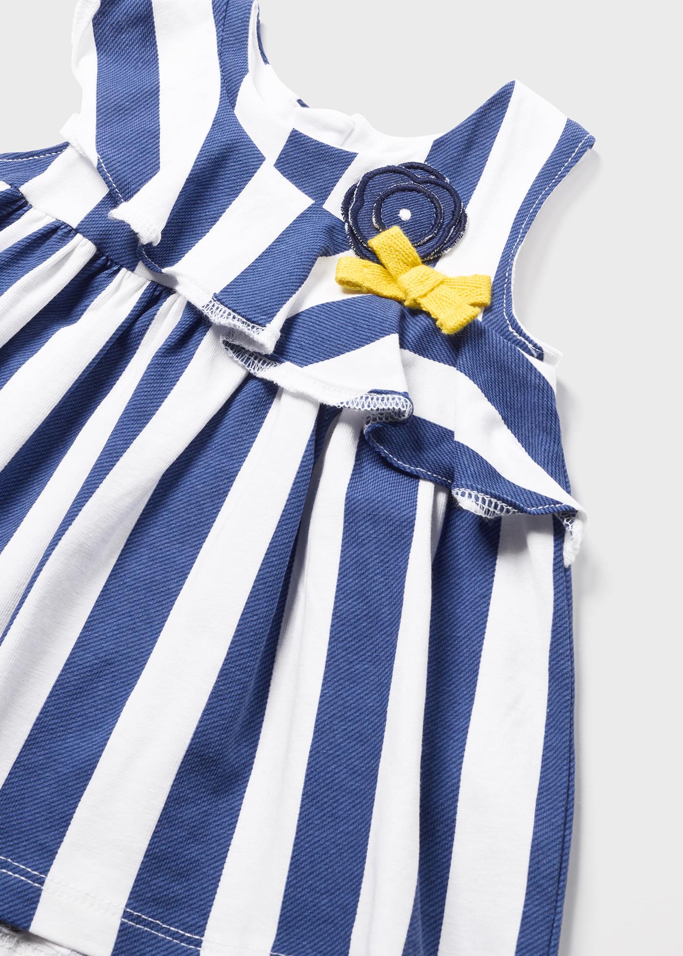 Vestido estampado em algodão sustentável para recém-nascido
