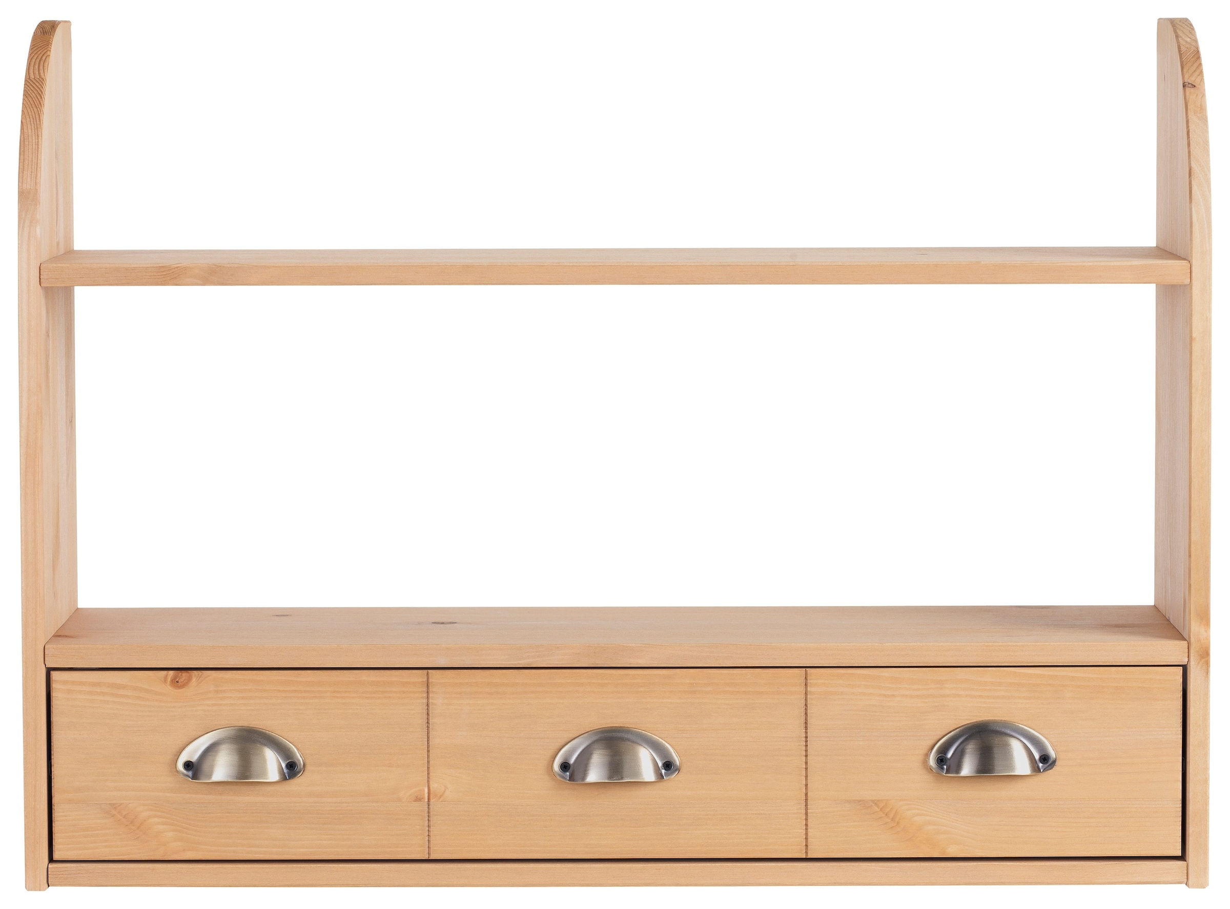 Home affaire Hängeregal »Oslo« 75 cm breit, aus massiver Kiefer, 1 breite Schublade, Metallgriffe