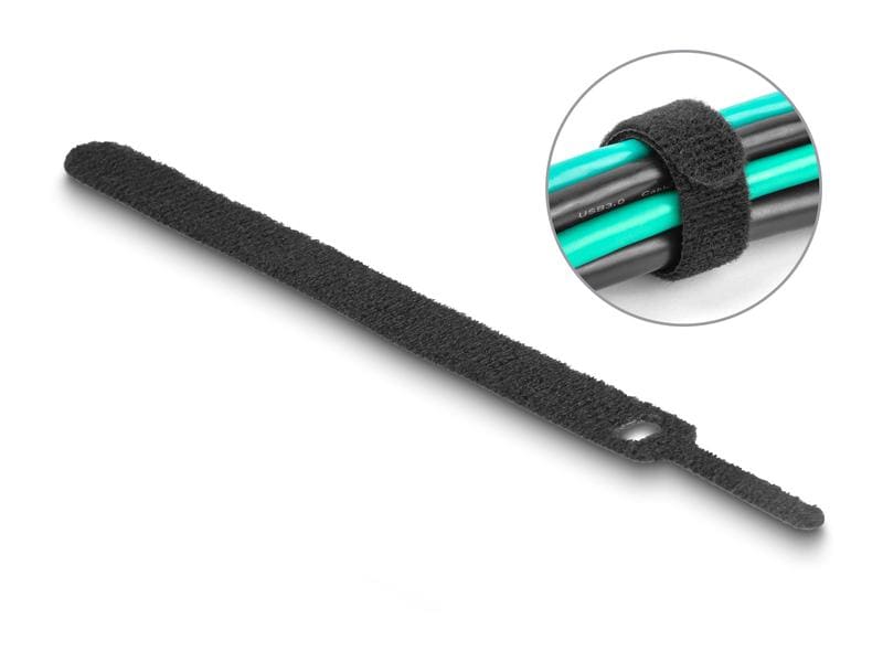 Delock Klettkabelbinder Schwarz 150 mm x 12 mm, 10 Stück Delock Klett-Kabelbinder L 150 x B 12 mm schwarz 10 Stück