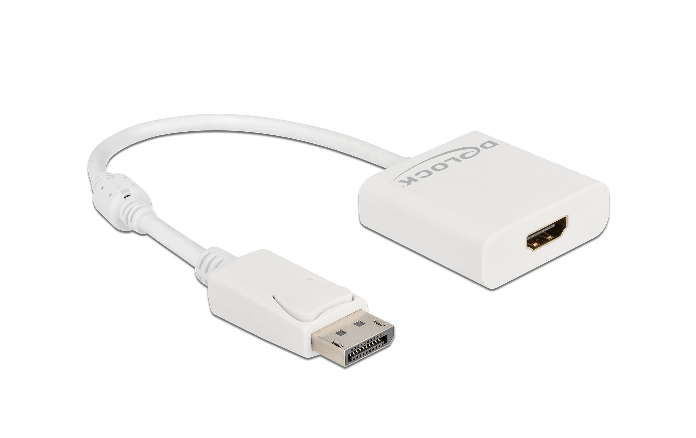 Adapter 4K Aktiv DisplayPort - HDMIDelock Adapter DisplayPort 1.2 Stecker zu HDMI Buchse 4K Aktiv weiss