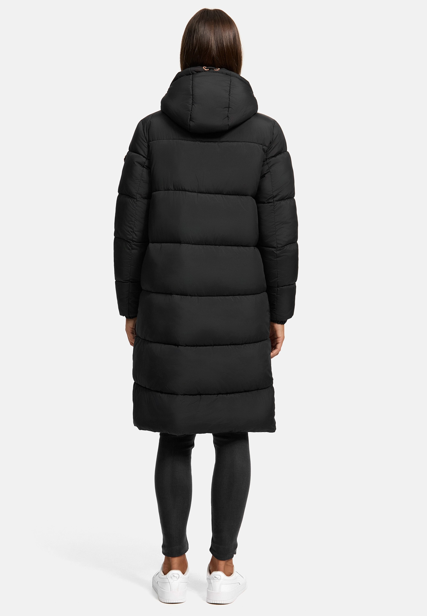 MARIKOO Damen Winter Steppmantel Stepp Jacke Mantel Parka warm mit Kapuze Nomadiaa