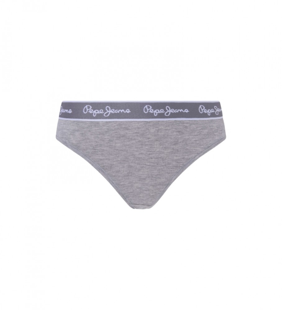 Calcinha fio dental clássica cinza da Pepe Jeans