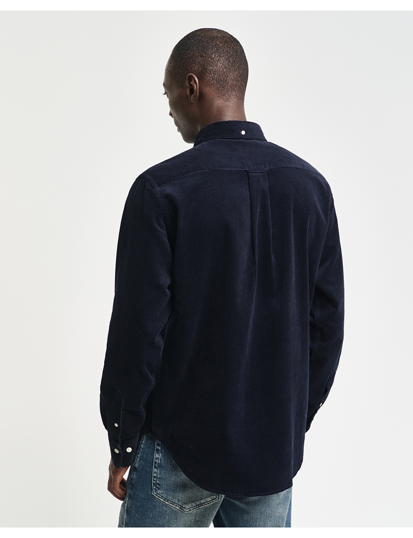Regular Fit Blue Corduroy Shirt