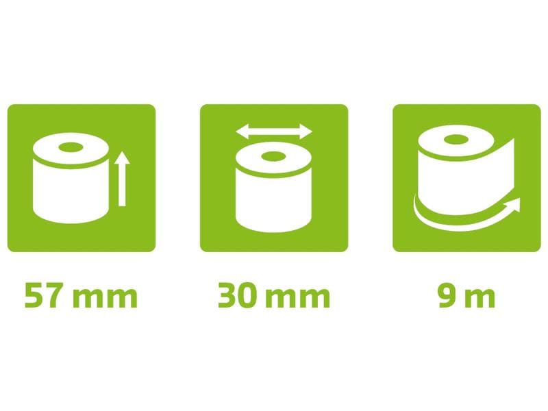 Exacompta Thermo-Papierrolle 57 x 30 x 12 mm, 9 m, 20 Stück Additionsrollen