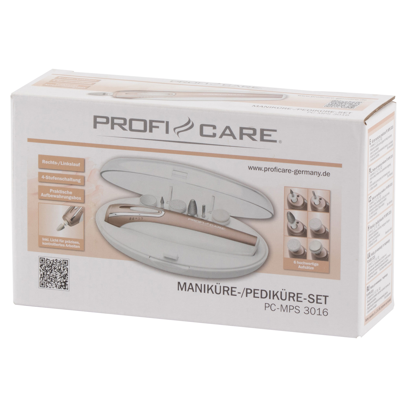 PROFICARE Maniküre-Pediküre-Set - weiß-champagner - 6 Aufsätze