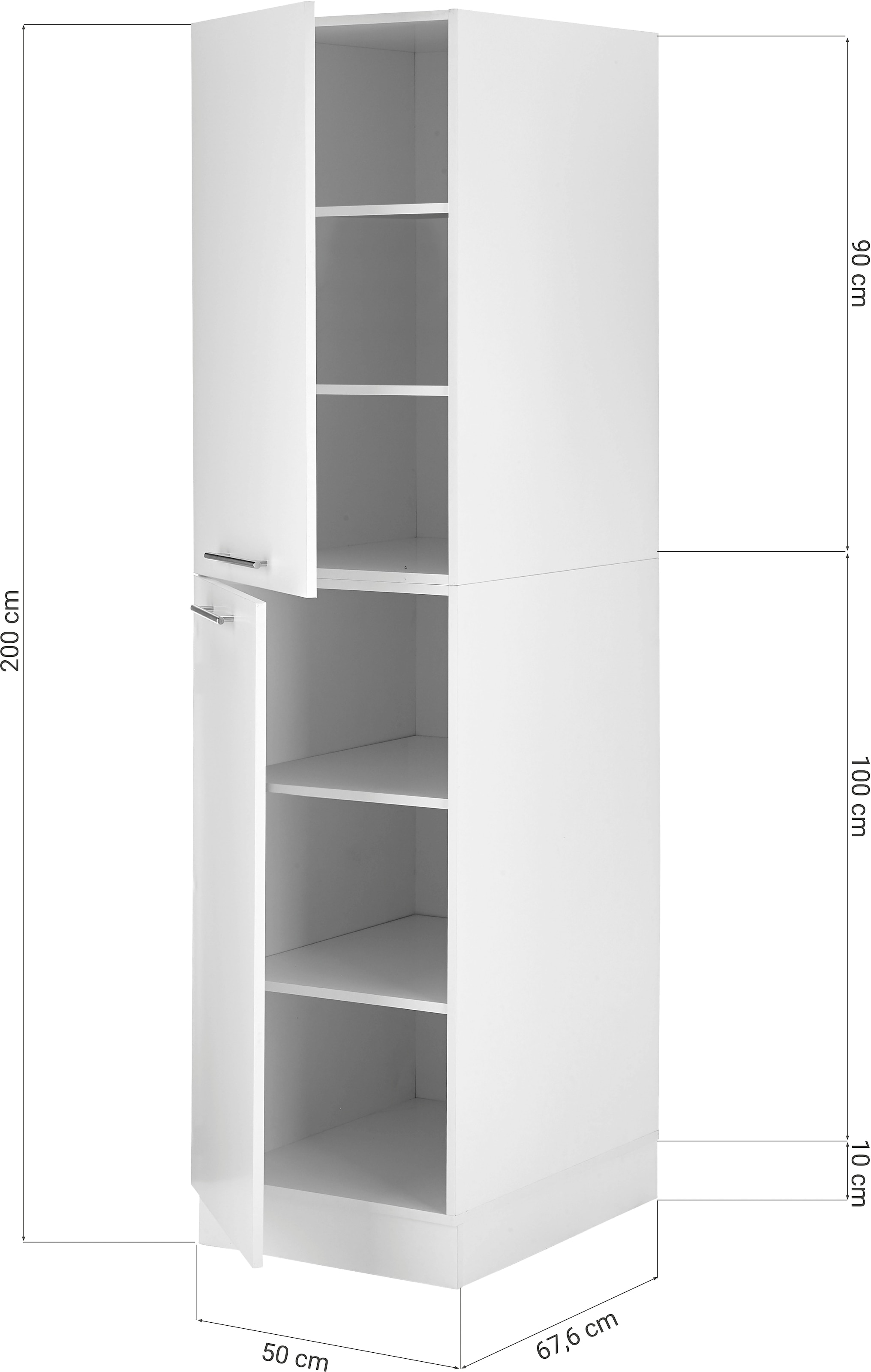 RESPEKTA Hochschrank »Clara« (B x T x H) 50 x 67,6 x 200 cm