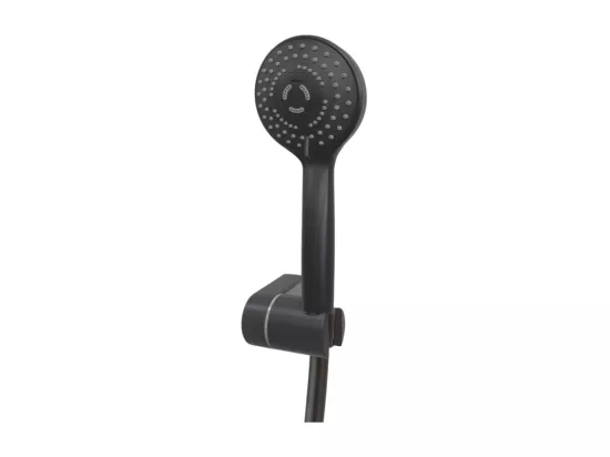 Pommeau de douche + support + flexible PAINI Ruby Rond Noir Mat