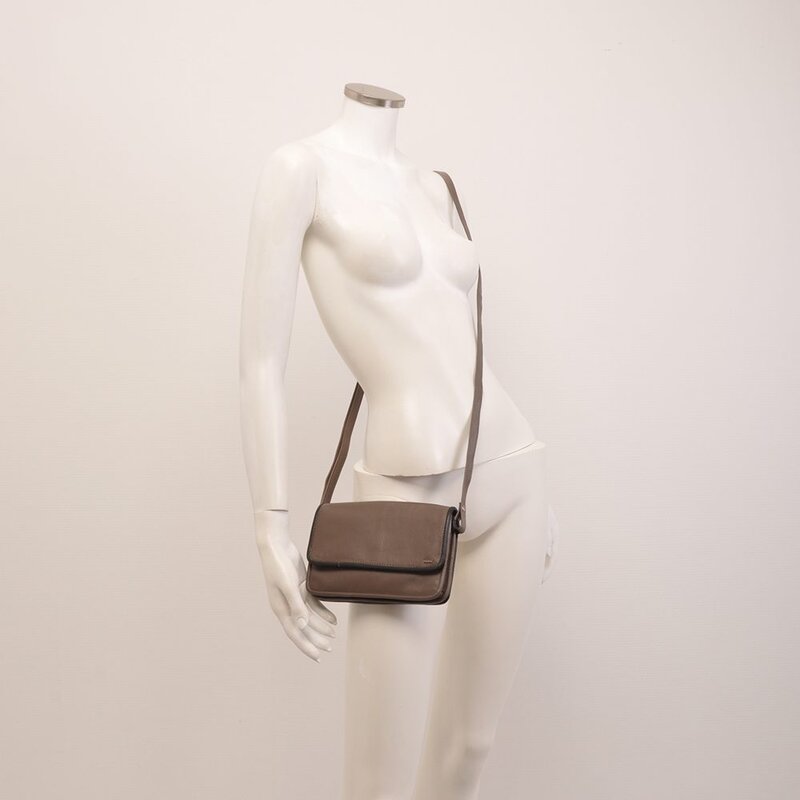Berba Soft Crossbody Tas Taupe – Zwart