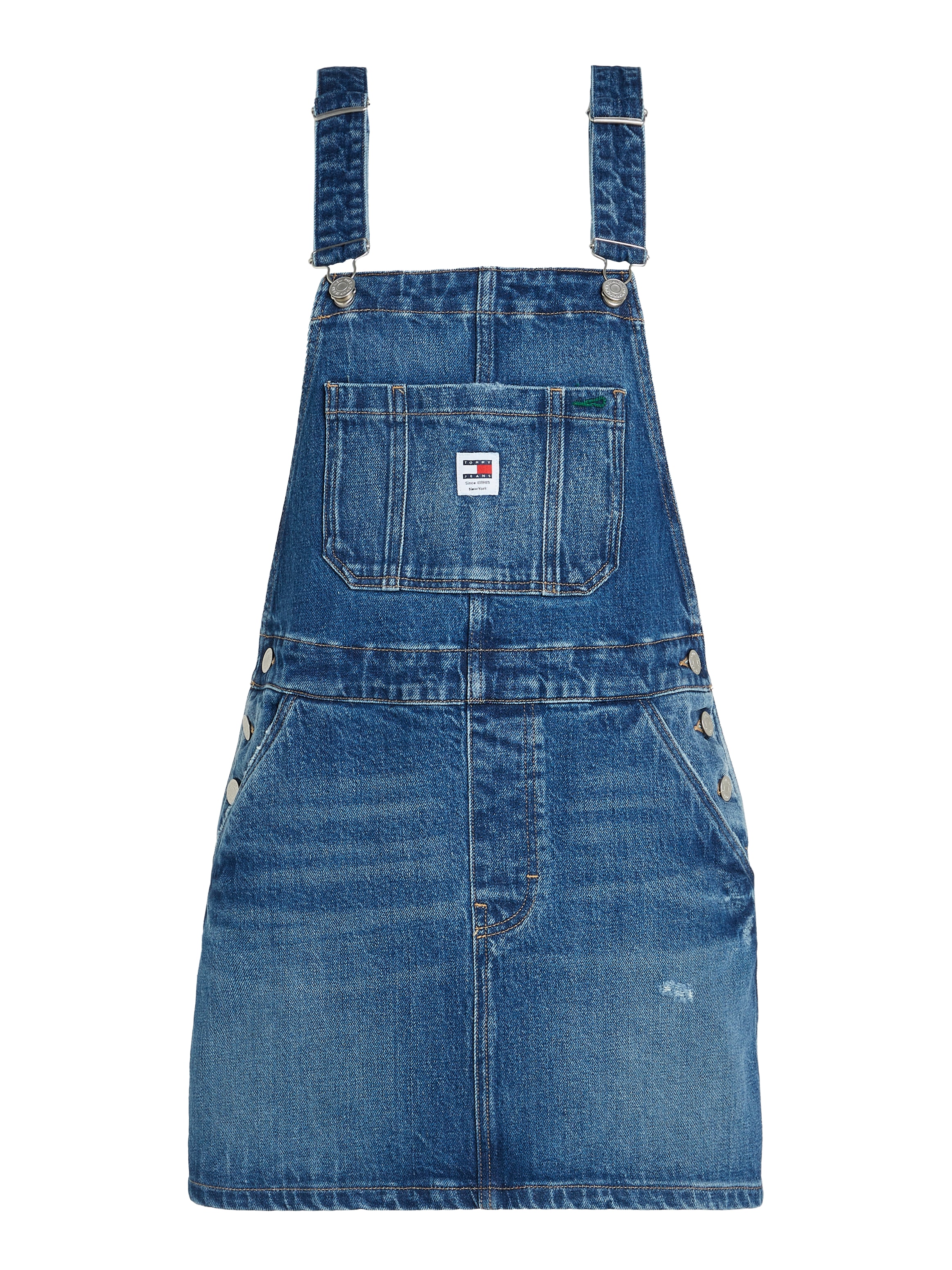 Tommy Jeans Latzkleid »DUNGAREE DENIM DRESS CH6138« Brusttasche | Eingrifftaschen | Gesässtaschen | Münztasche mit Tommy Jeans Flagge