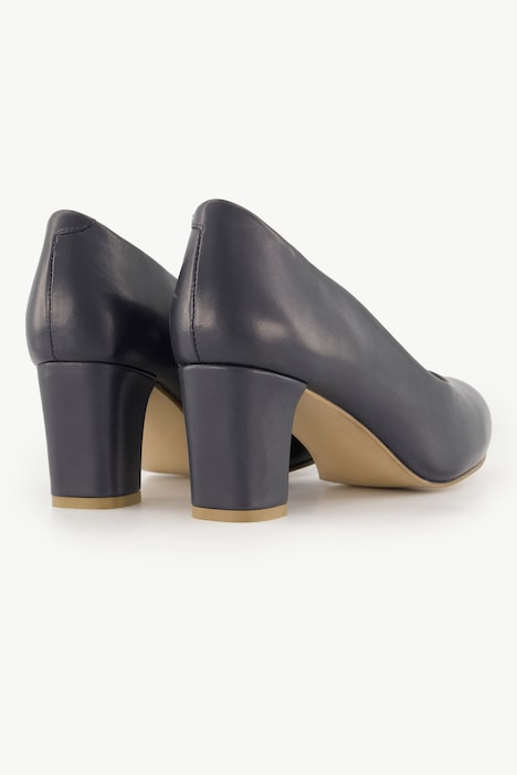 Leder-Pumps, Wellenschnitt, Weite H