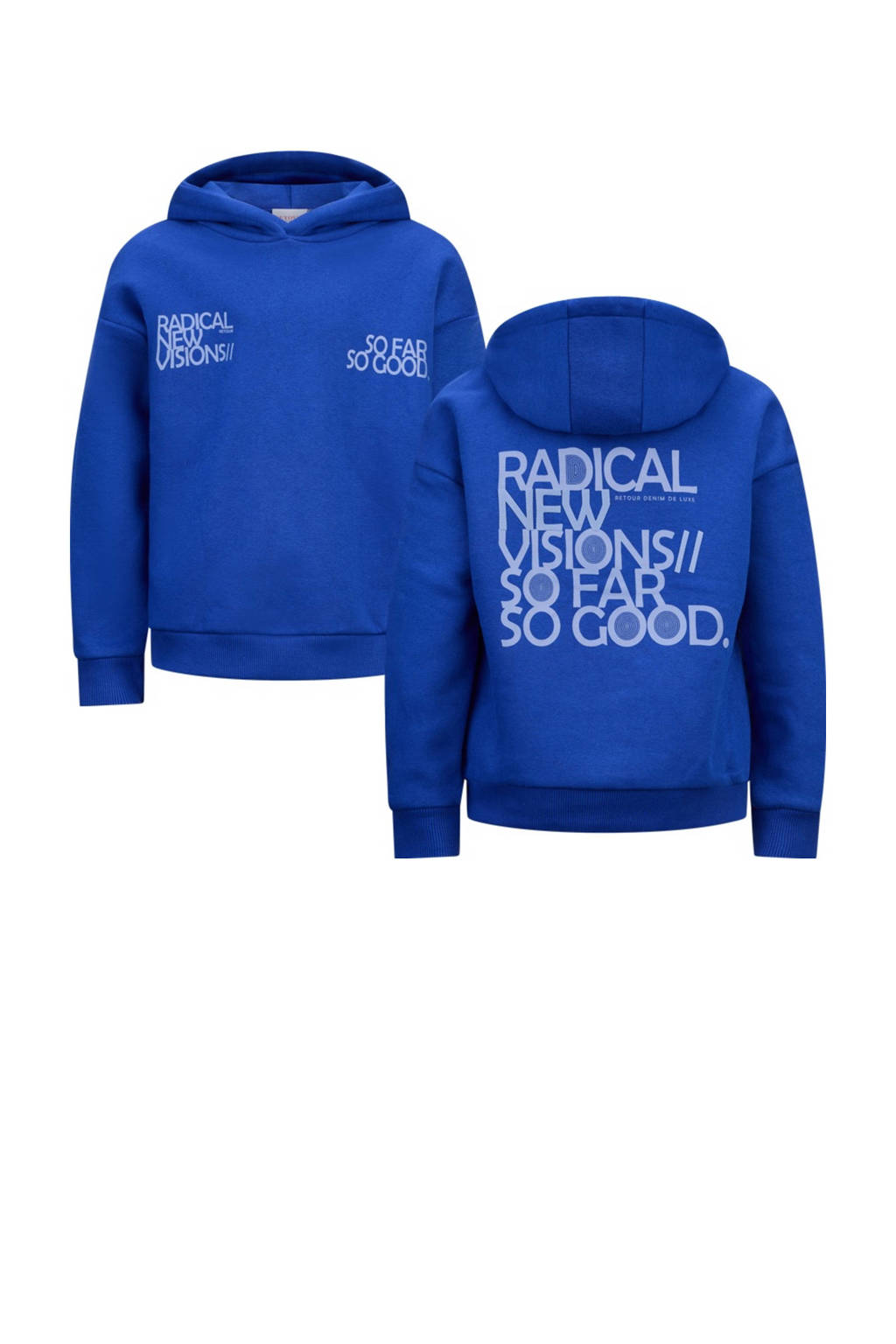Retour Jeans hoodie Guy met backprint kobaltblauw