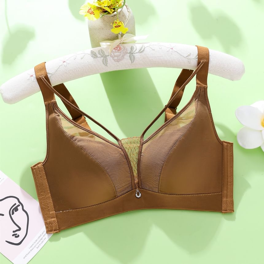 Bosolobe - Cutout Sheer Bra