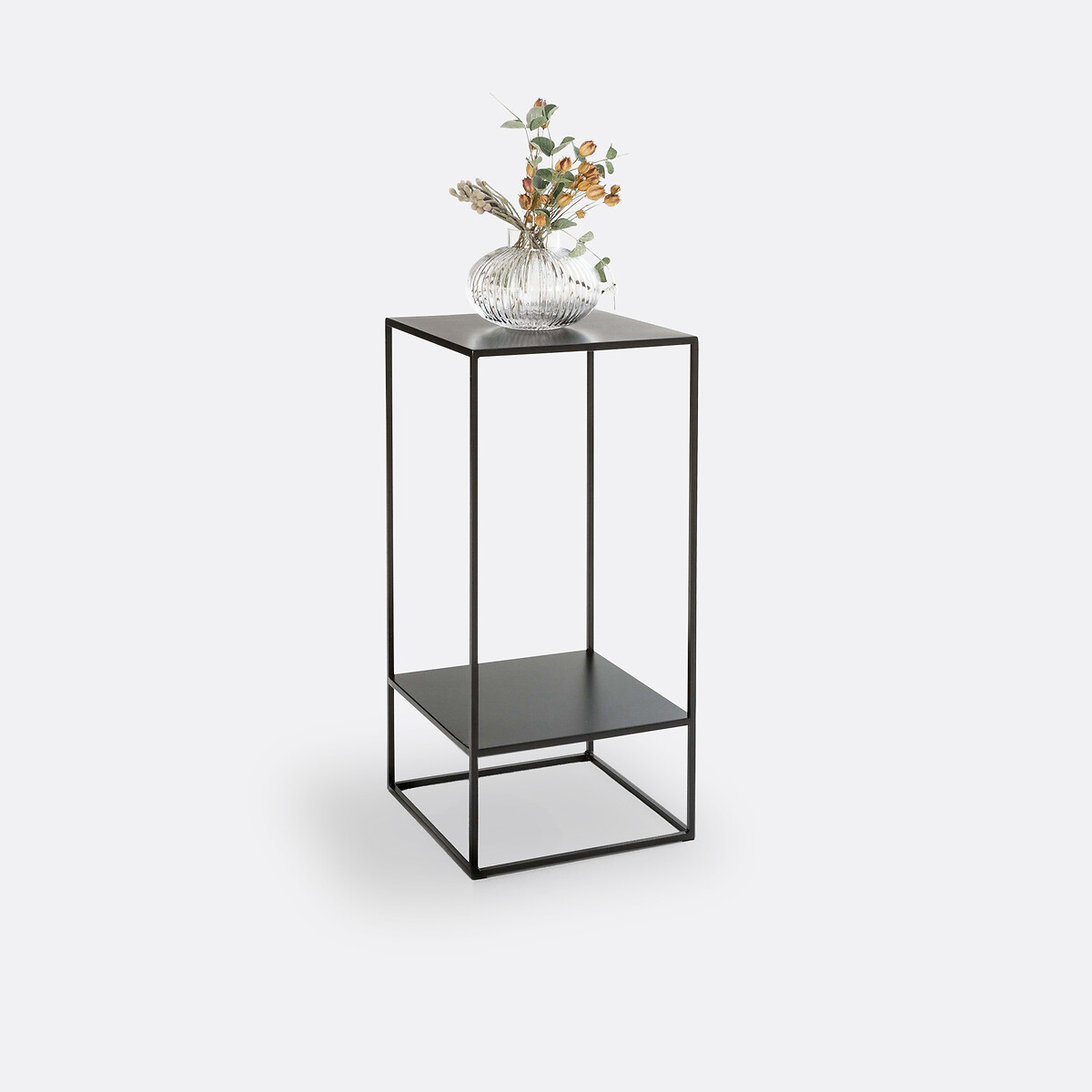 LA REDOUTE INTERIEURS<br>Mesa lateral de aço com duas prateleiras Miva
