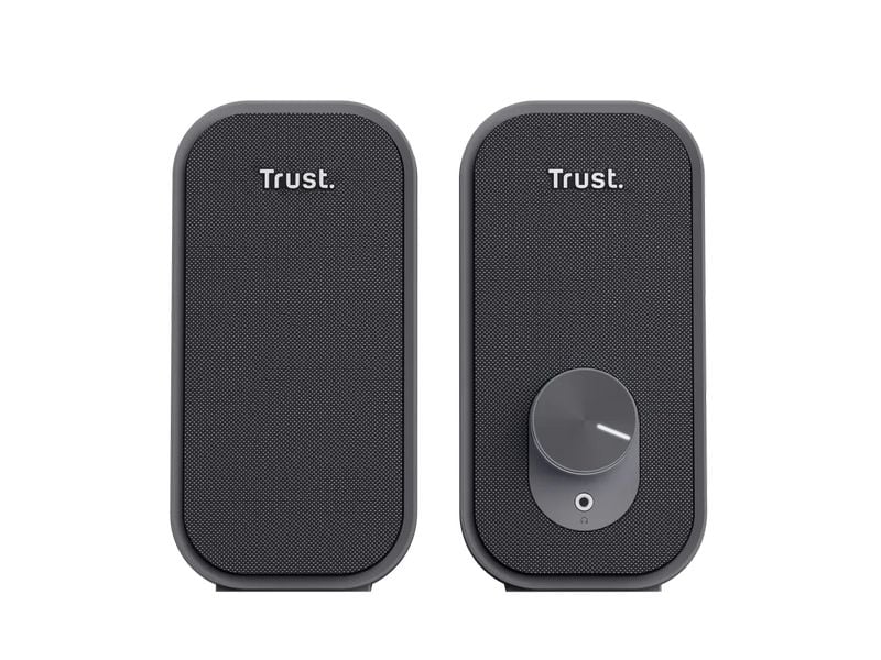 Trust PC-Lautsprecher Orada 2.0 - Set Kompaktes Lautsprecherset mit klarem Sound und moderner Optik dank einem eleganten Gewebe auf der Vorderseite