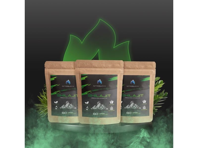 Nitrosupps Reines Shilajit Extrakt 60 Kapseln Shilajit (Mumijo) als natürliches, hochreines Extrakt – 100 % vegan und laborgeprüft