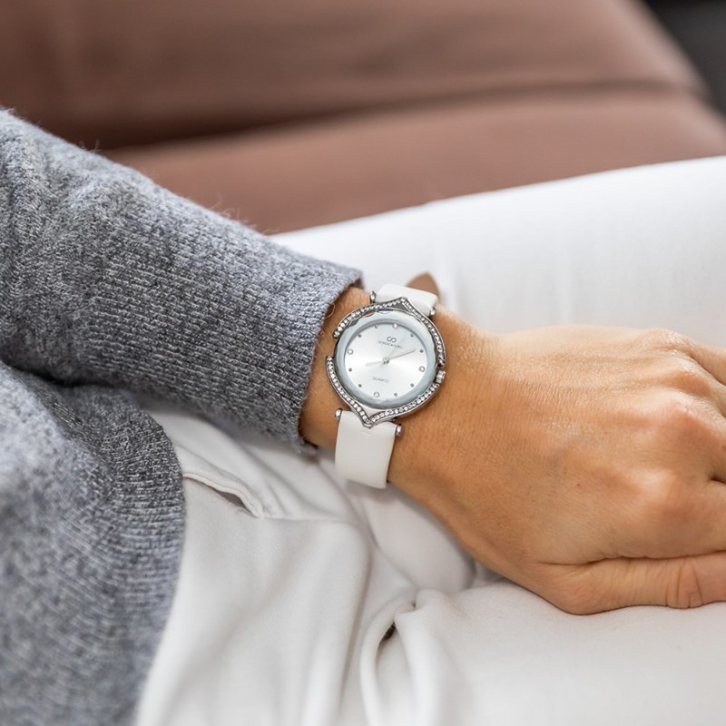 Montre Femme GIORGIO bracelet Cuir Blanc