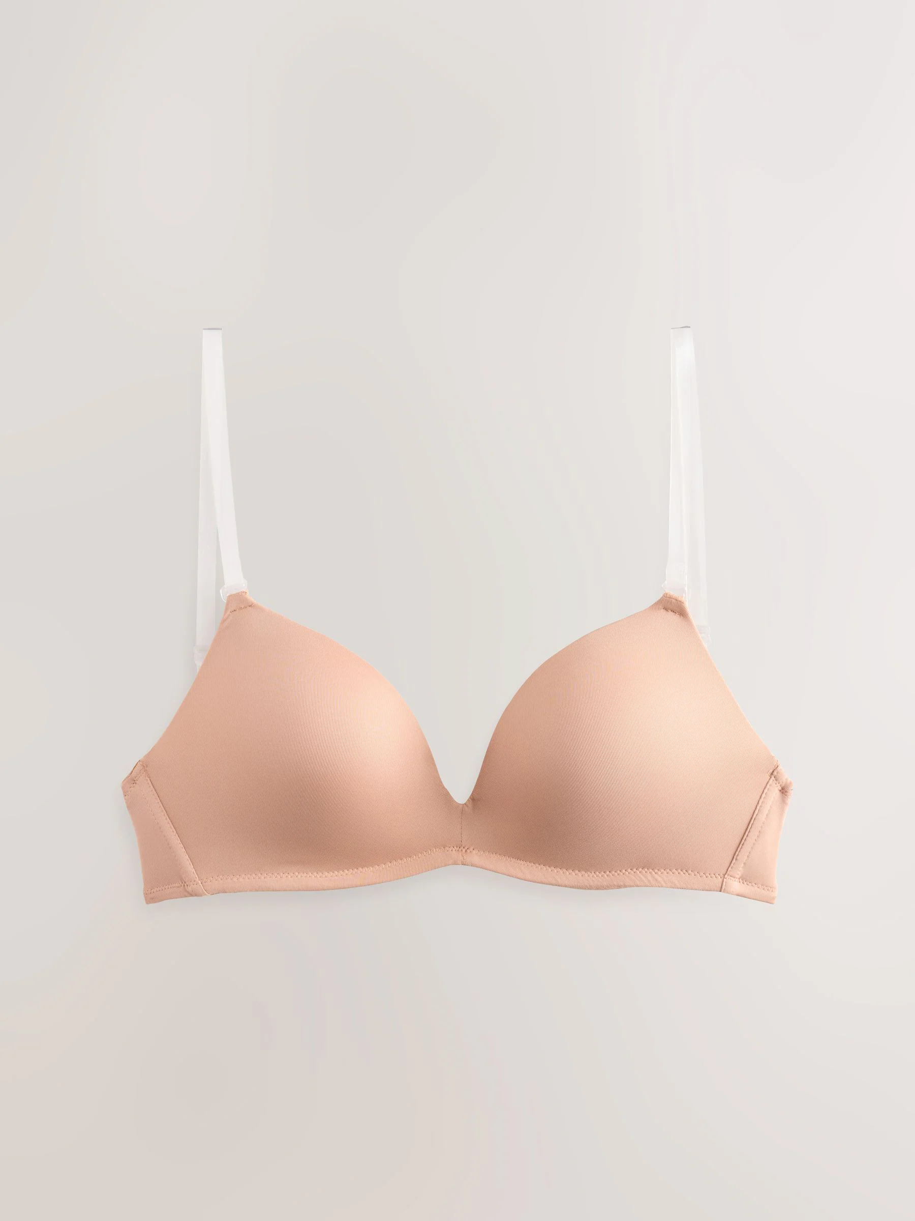 Praline nude - Nude beha voor een glad silhouet zonder bandjes met transparante achterkant